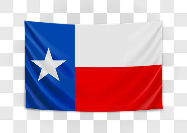 Hängande Texas flagga. Statligt flagga koncept. — Stock vektor