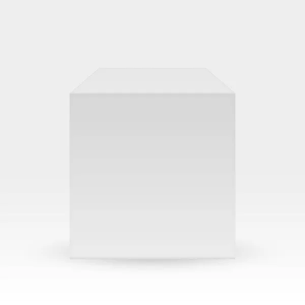Casella vuota isolata su sfondo bianco. Cubo bianco . — Vettoriale Stock