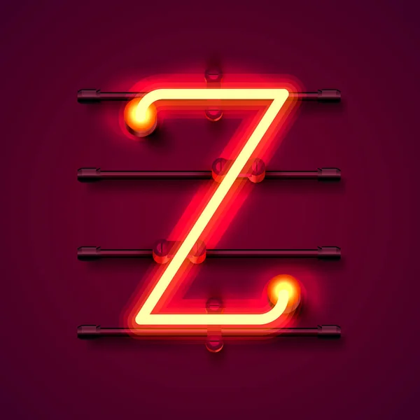 Neon font letter Z, art design signboard.