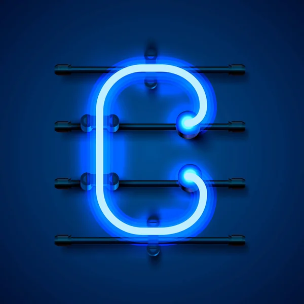 Neon font letter c, art design signboard.