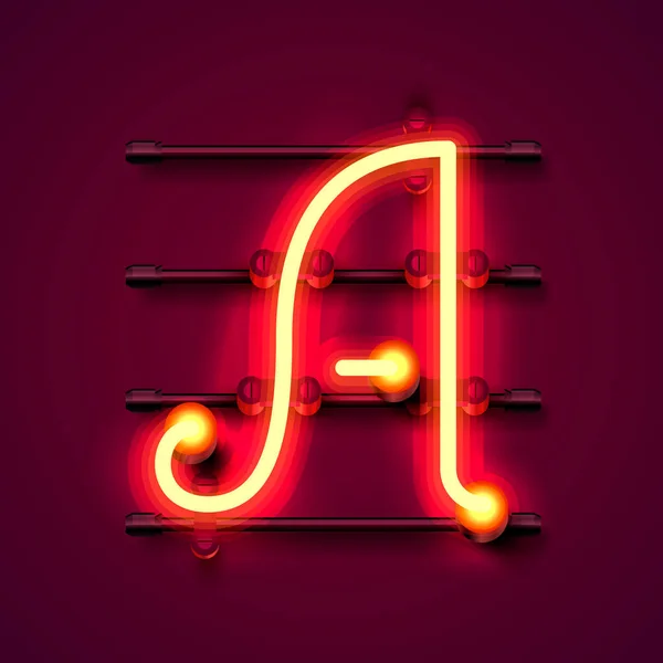 Neon font letter a, art design signboard.