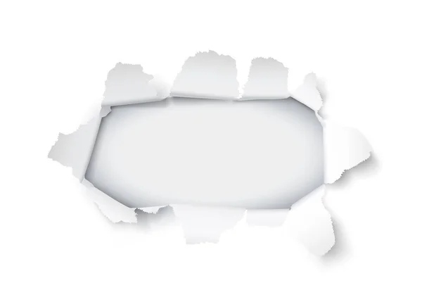 Explosion paper hole on the white background. Vector Graphics
