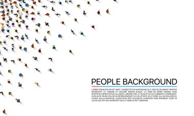 Beyaz arka planda bir kalabalık, İş kapağı.