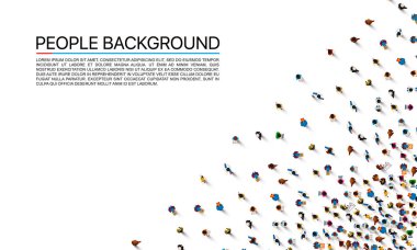 Beyaz arka planda bir kalabalık, İş kapağı.