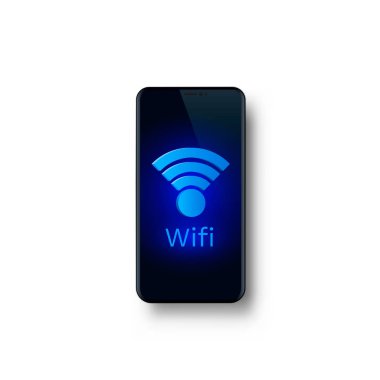 Telefon wifi ekran, nesne elektroniği, techology işareti. 