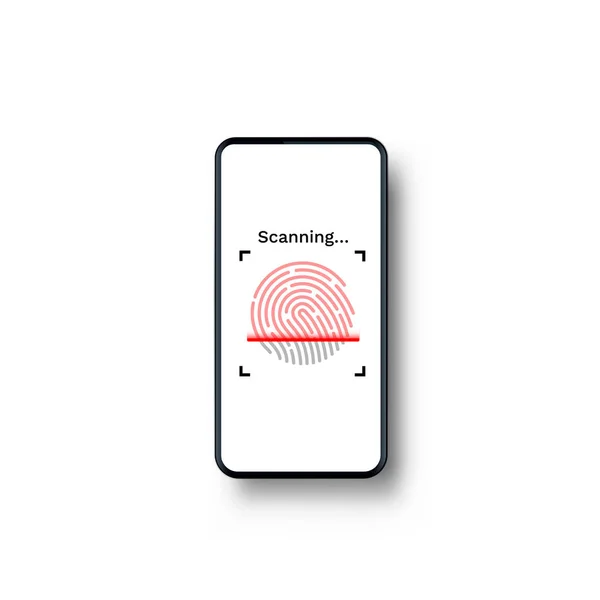 Password Touch ID telefono sullo sfondo bianco . — Vettoriale Stock