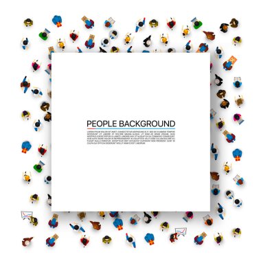 Büyük insanlar beyaz arka planda toplanıyor. Vecto