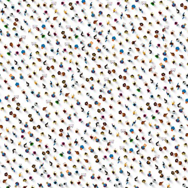 Beyaz arka plan, dikişsiz doku iş kapağı üzerinde insanların bir kalabalık.