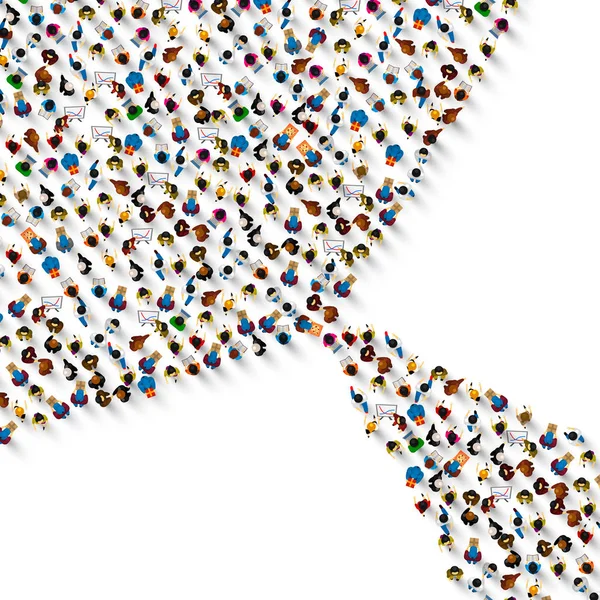 İnsanlar beyaz arka plan üzerinde grup düzenledi. Vektör