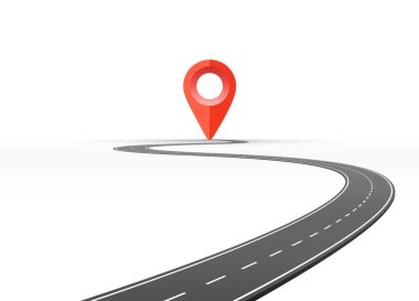 Yol ufka gidiyor. Vektör