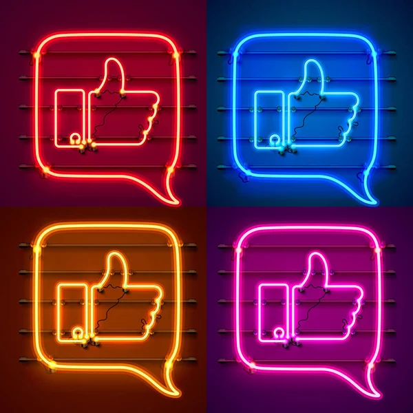 Neon işareti renk seti. şablon tasarım öğesi.
