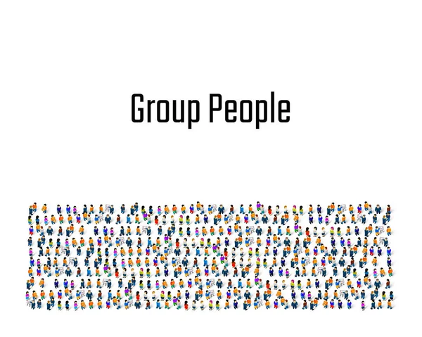 A crowd of people on a white background, Business cover. — Stock Vector