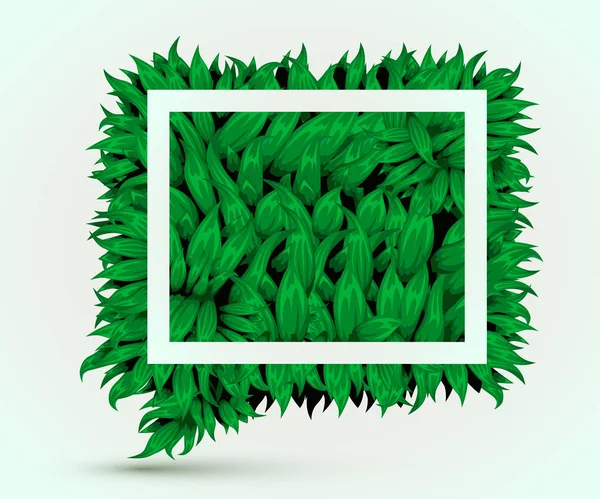 Grüne Gras Sprechblase auf weißem Hintergrund. eco home Konzept. — Stockvektor