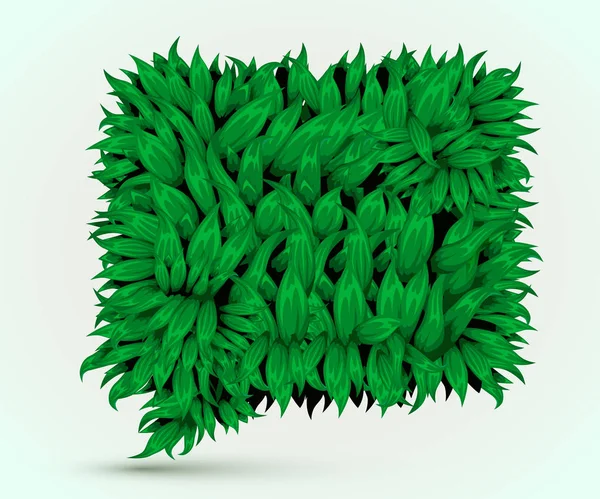Bulle de dialogue herbe verte sur fond blanc. Accueil Eco Concept. — Image vectorielle
