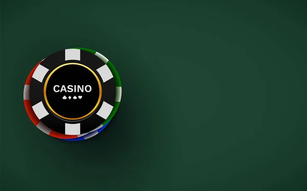 Casino fichas aisladas sobre fondo oscuro. Concepto Poker . — Vector de stock