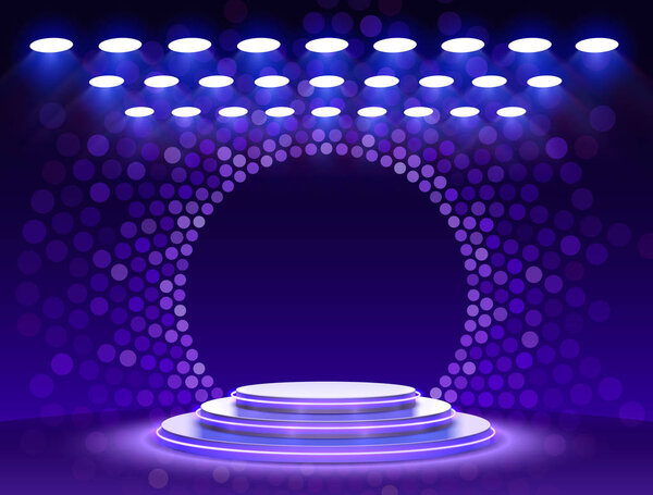 Stage Podium Scene with for Award Ceremony