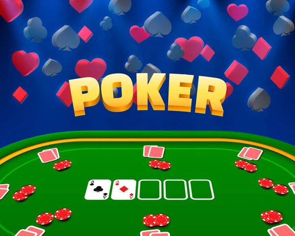 Fichas de poker e cartas de casino banner. Isolado sobre fundo dourado . —  Vetores de Stock