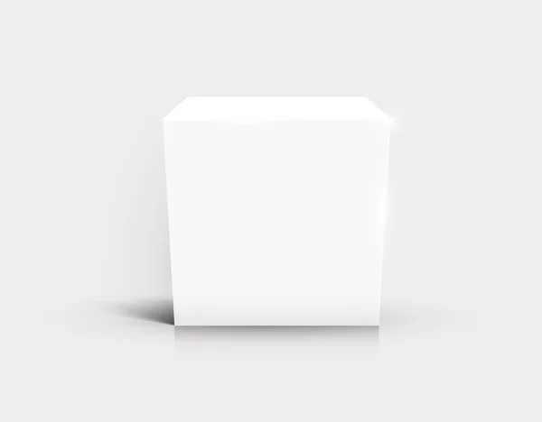 Cubo branco em branco isolado sobre fundo branco . —  Vetores de Stock