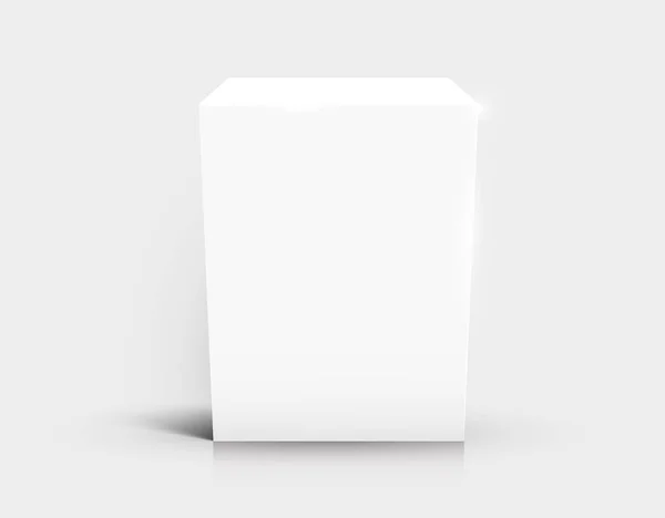 Cubo branco em branco isolado sobre fundo branco . —  Vetores de Stock