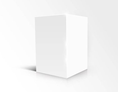 Beyaz arka plan üzerinde izole boş beyaz küp.