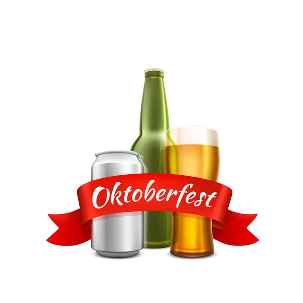 Oktoberfest festival de la bière, couverture de célébration de l'événement . — Image vectorielle