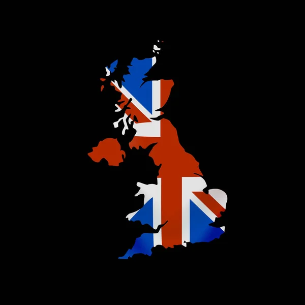 Bandera de Gran Bretaña en forma de mapa. Reino Unido de Gran Bretaña e Irlanda del Norte. Concepto de bandera nacional británica . — Vector de stock