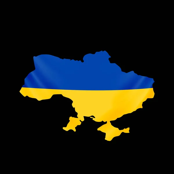 Прапор України у вигляді карту. Україна. Національний прапор і мапі концепції. — стоковий вектор