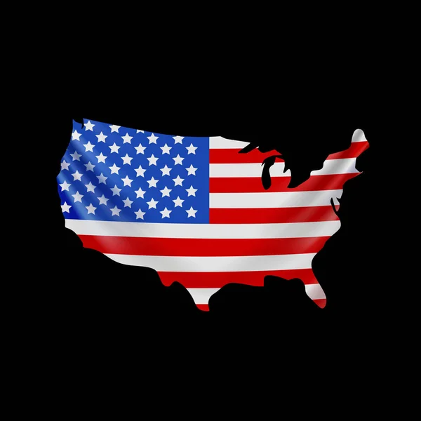 USA flag i form af kort. Amerikas Forenede Stater. Nationalt flagbegreb . – Stock-vektor