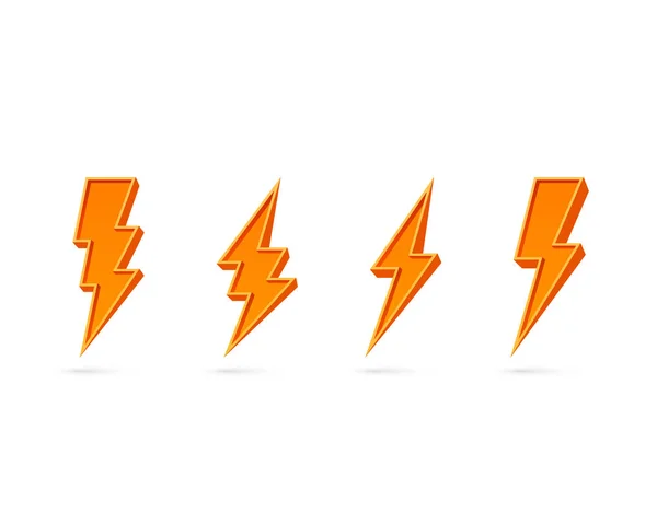 Fulmine elettrico, set di icone su sfondo bianco . — Vettoriale Stock