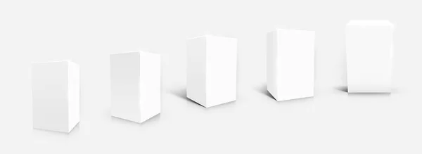 Set of white cubes isolated on white background. — Stock Vector