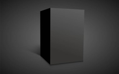 Boş siyah küp koyu arka planda yalıtılmış.