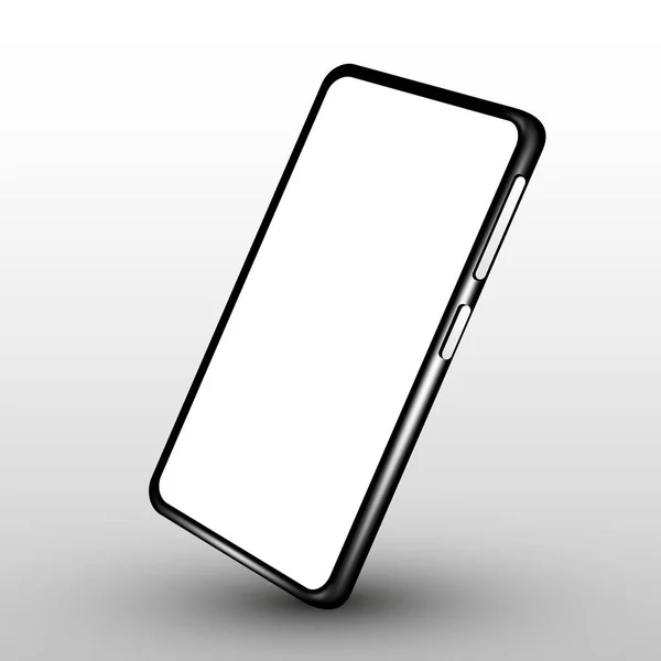 Mockup smartphone realista. Moldura de celular com modelo isolado de exibição em branco. Conceito de dispositivo móvel . — Vetor de Stock