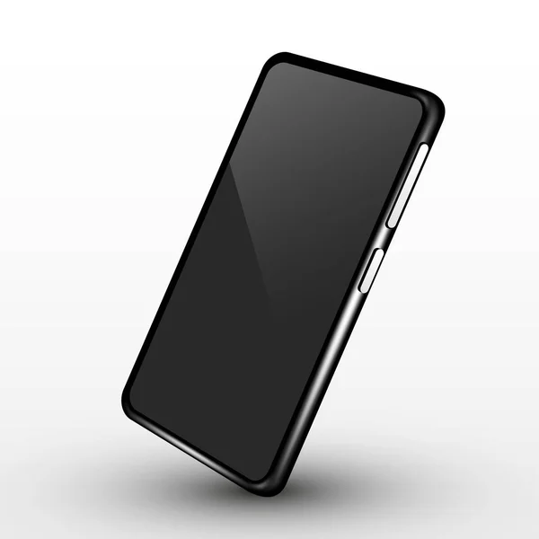 Una maqueta realista para smartphones. Marco del teléfono celular con pantalla en blanco plantilla aislada. Concepto de dispositivo móvil . — Archivo Imágenes Vectoriales