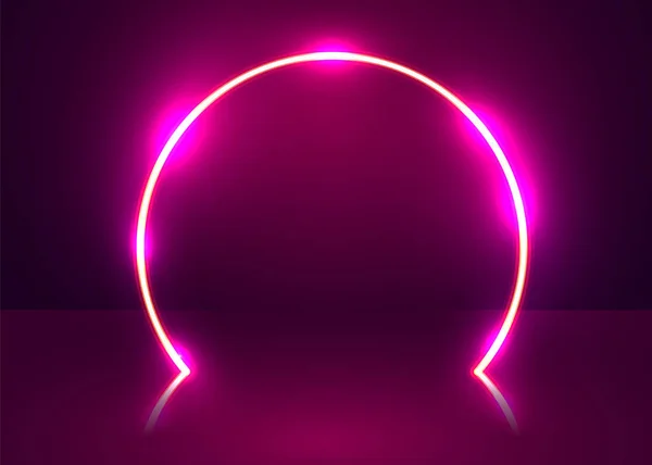 Neon ukazují světlé pódium futuristické pozadí. Vektor — Stockový vektor