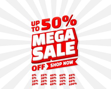 Büyük indirimli pankart set koleksiyonu, kırmızı renk.