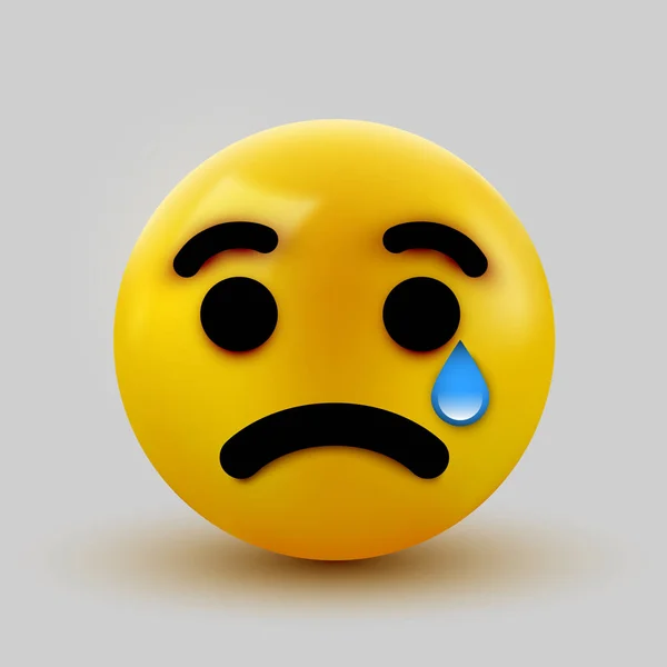 Emoticono triste llorando, emoji, sonriente. Concepto de red social . — Vector de stock