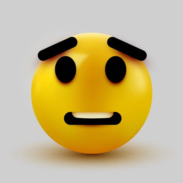 Emoji asustado aislado sobre fondo blanco, emoticono conmocionado . — Vector de stock