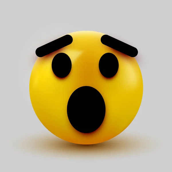 Emoji sorprendido aislado sobre fondo blanco, emoticono conmocionado . — Vector de stock