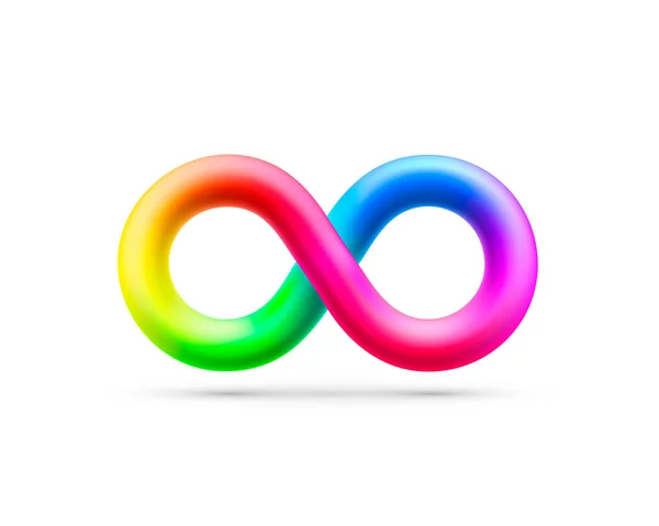 Vector symbol of infinity rainbow, design element. — Stock Vector