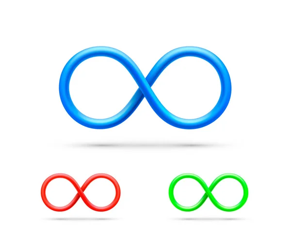 Symbol of infinity art info, color set collection. — Stock Vector