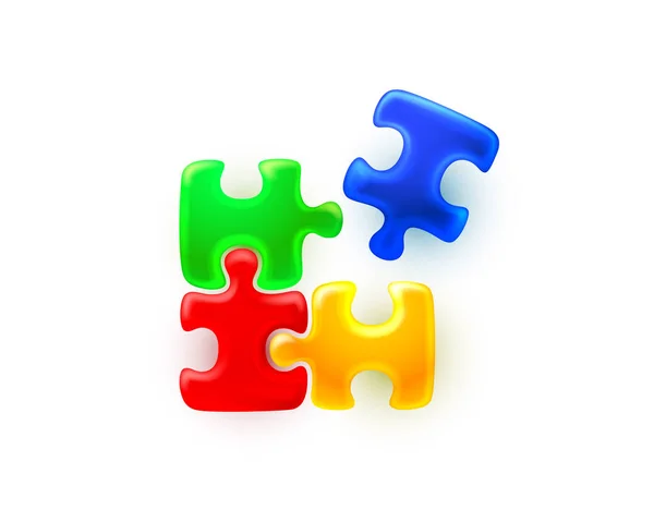 Puzzle arte de grupo de signos de color, idea de icono de juego . — Vector de stock