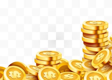 Altın parlak sikkeler. Büyük bir sürü eski metal parası. Değerli pahalı hazine.