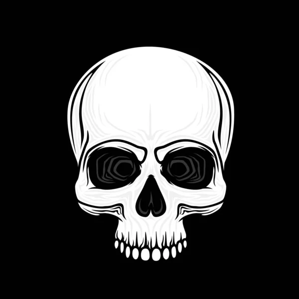 Human skull isolated on black,color symbol. Vector — Stock Vector