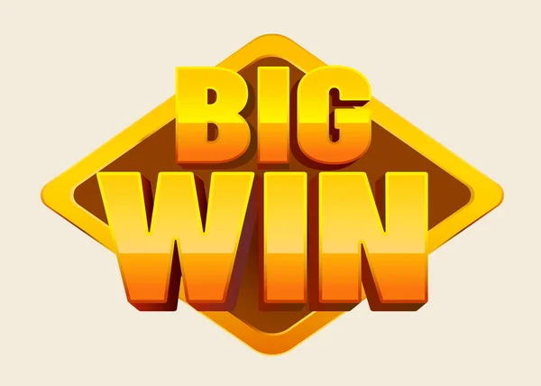 Big Win banner pro online kasino, poker, ruleta, hrací automaty, karetní hry. — Stockový vektor