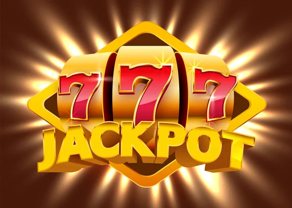 Automat vyhrává jackpot. 777 Big win kasino koncept. — Stockový vektor