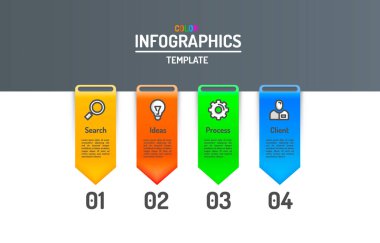Infographics yaratıcı konsept, ticari bilgi şablonları seçeneği, veri etiketleme planı.