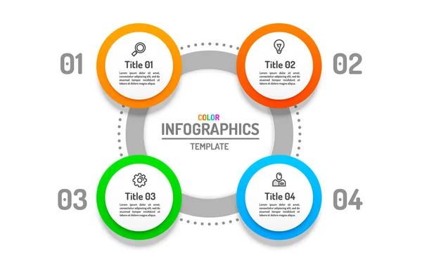 Infographics创意概念、商业信息模板选项、数据标签计划. — 图库矢量图片