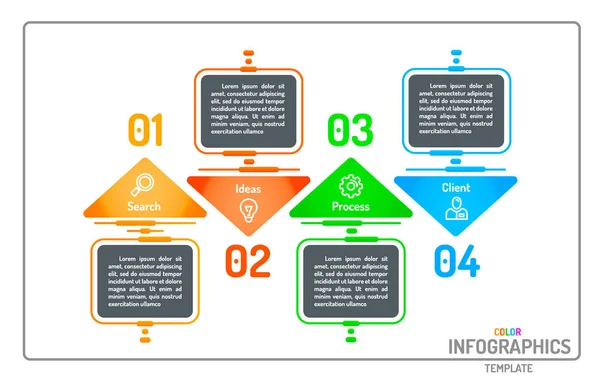 Infographics creative concept, business info templates option, data label plan. — Stockový vektor