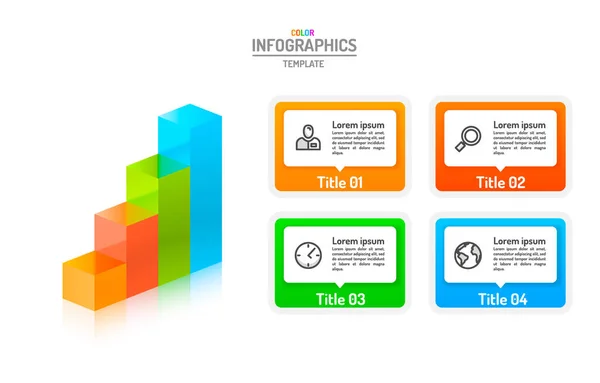 Infographics创意概念、商业信息模板选项、数据标签计划. — 图库矢量图片