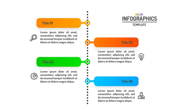 Infographics创意概念、商业信息模板选项、数据标签计划. — 图库矢量图片